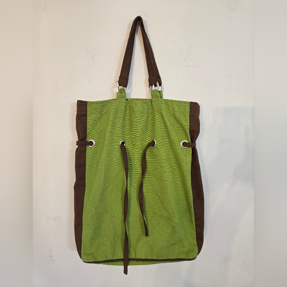 Brand New With TagsGreen and Brown Canvas Tote Bag. Great For monograms!